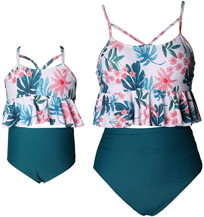 Mommy & Me Matching Floral 2 Piece Bikini Swimsuit