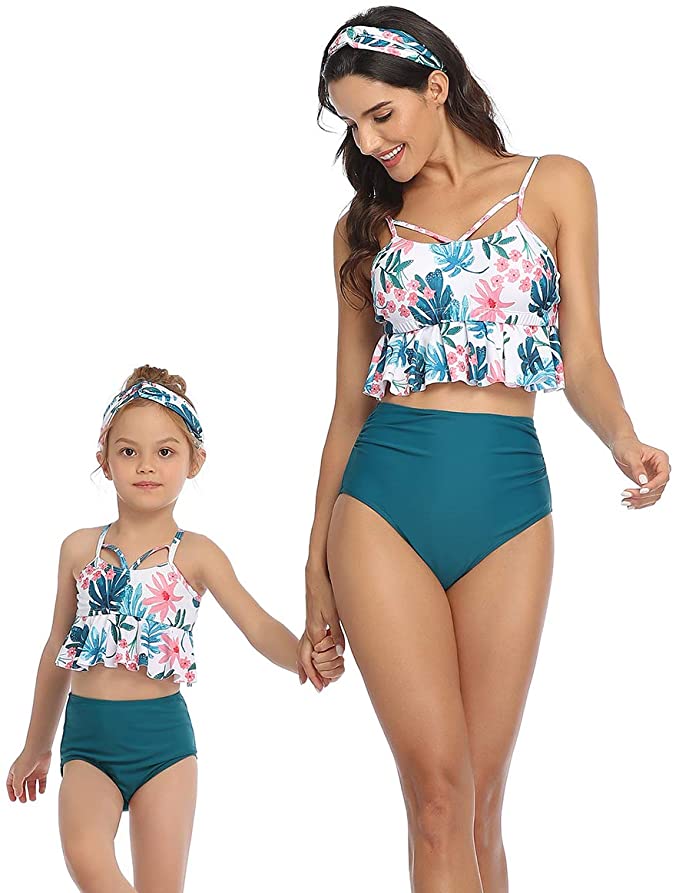 Mommy & Me Matching Floral 2 Piece Bikini Swimsuit