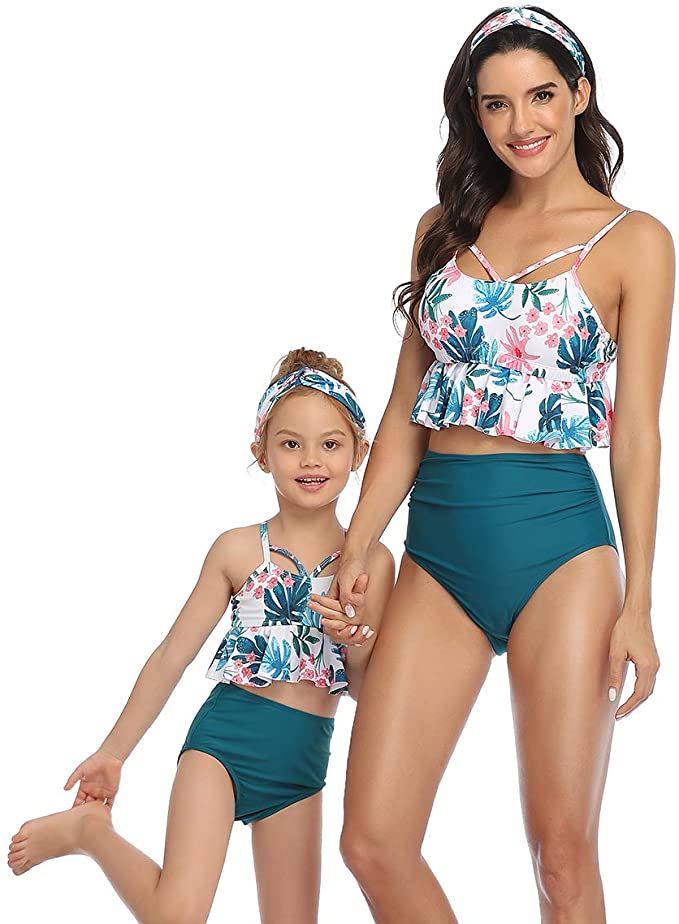 Mommy & Me Matching Floral 2 Piece Bikini Swimsuit