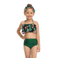 Mommy and Me 2 Piece Bikini Green Floral Swimsuit