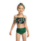 Mommy and Me 2 Piece Bikini Green Floral Swimsuit