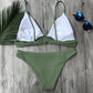 Green Textured Women Bikini Set