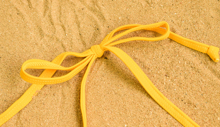 YELLOW HALTER TRIANGLE BIKINI