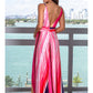 COCKTAIL MAXI DRESS BLUE STRIPE