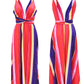 COCKTAIL MAXI DRESS BLUE STRIPE