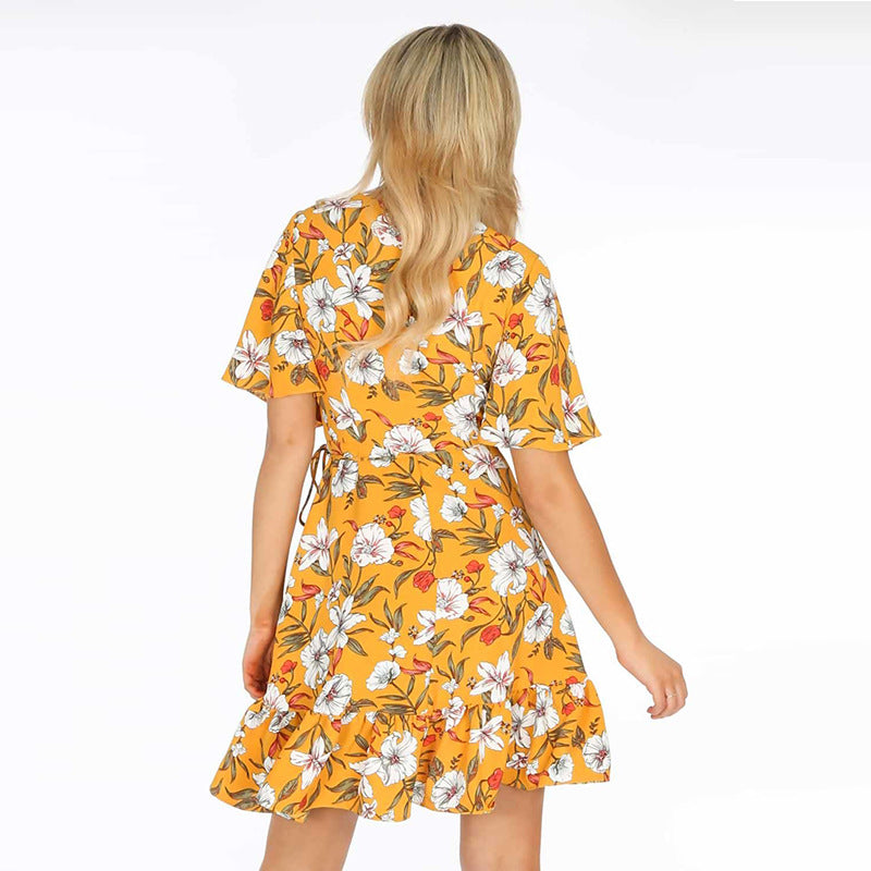 Mini Floral Wrap Dress