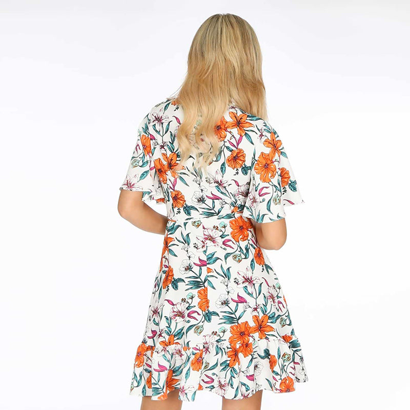 Mini Floral Wrap Dress