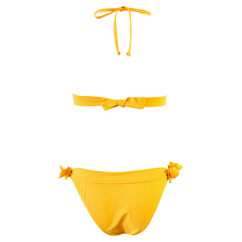 YELLOW HALTER TRIANGLE BIKINI