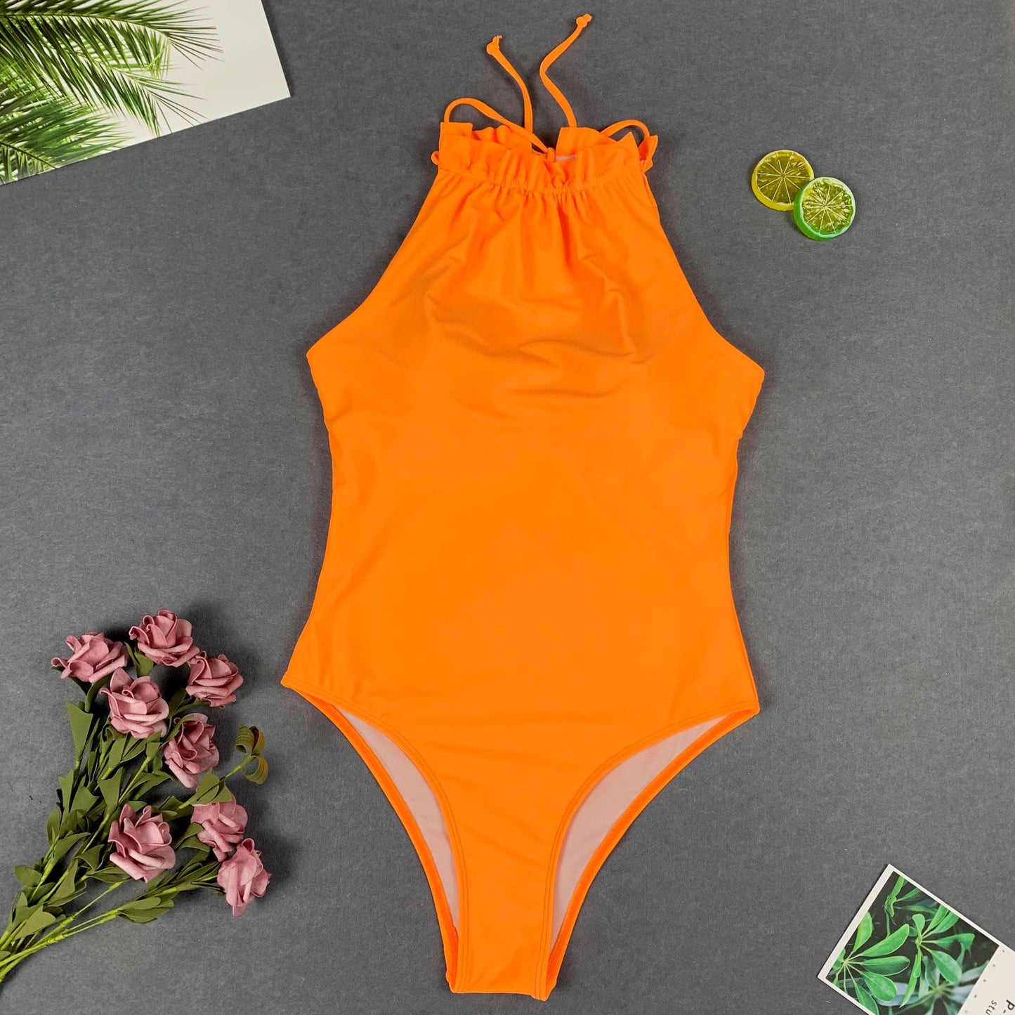 HALTER ONE-PIECE SWIMSUIT