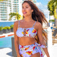 Violet Floral Strappy Bikini