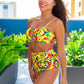 Yellow Floral Strappy Bikini