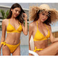 YELLOW HALTER TRIANGLE BIKINI