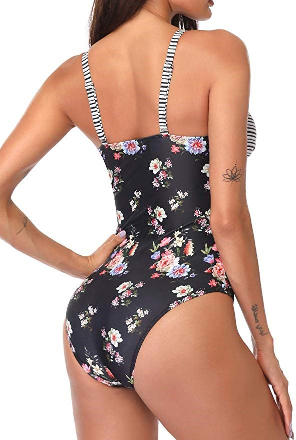 Twist Front V-Neck Women's One Piece Swimsuit