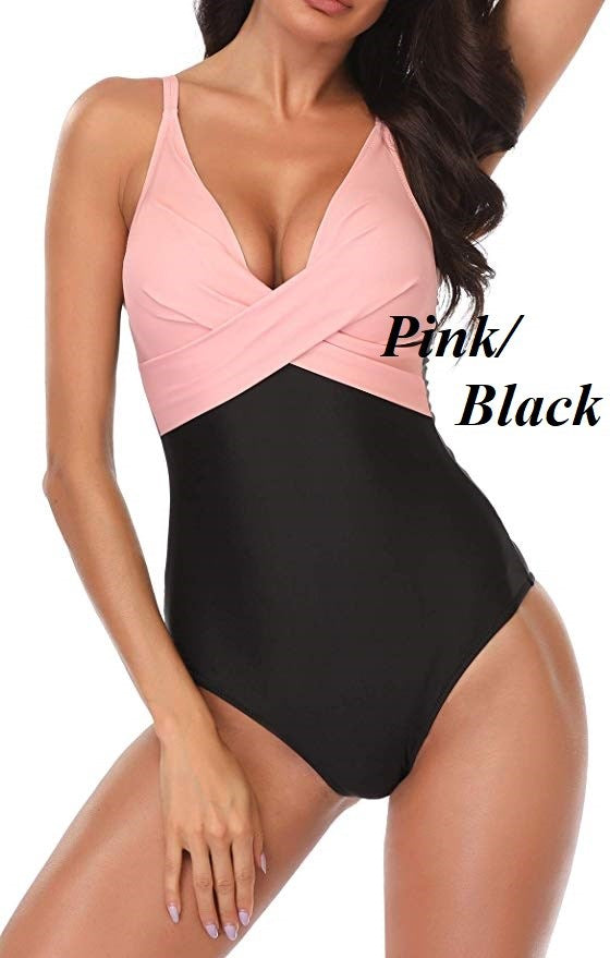 Twist Front V-Neck Women's One Piece Swimsuit