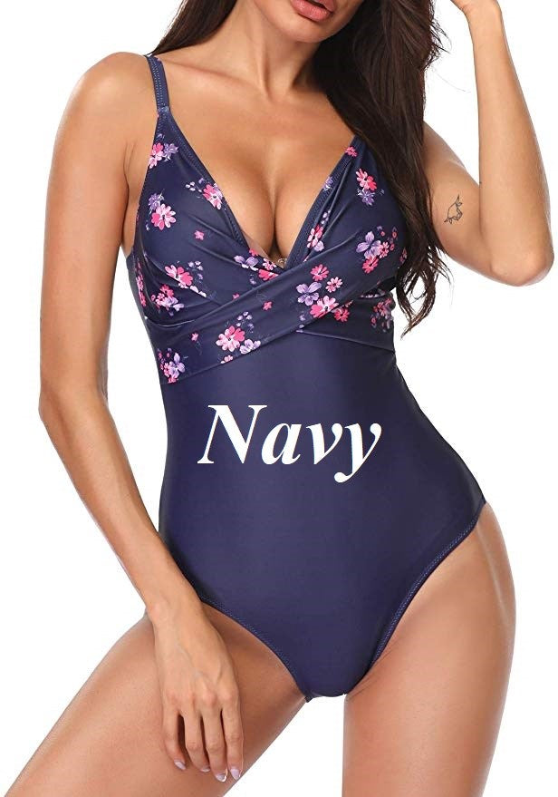 Twist Front V-Neck Women's One Piece Swimsuit