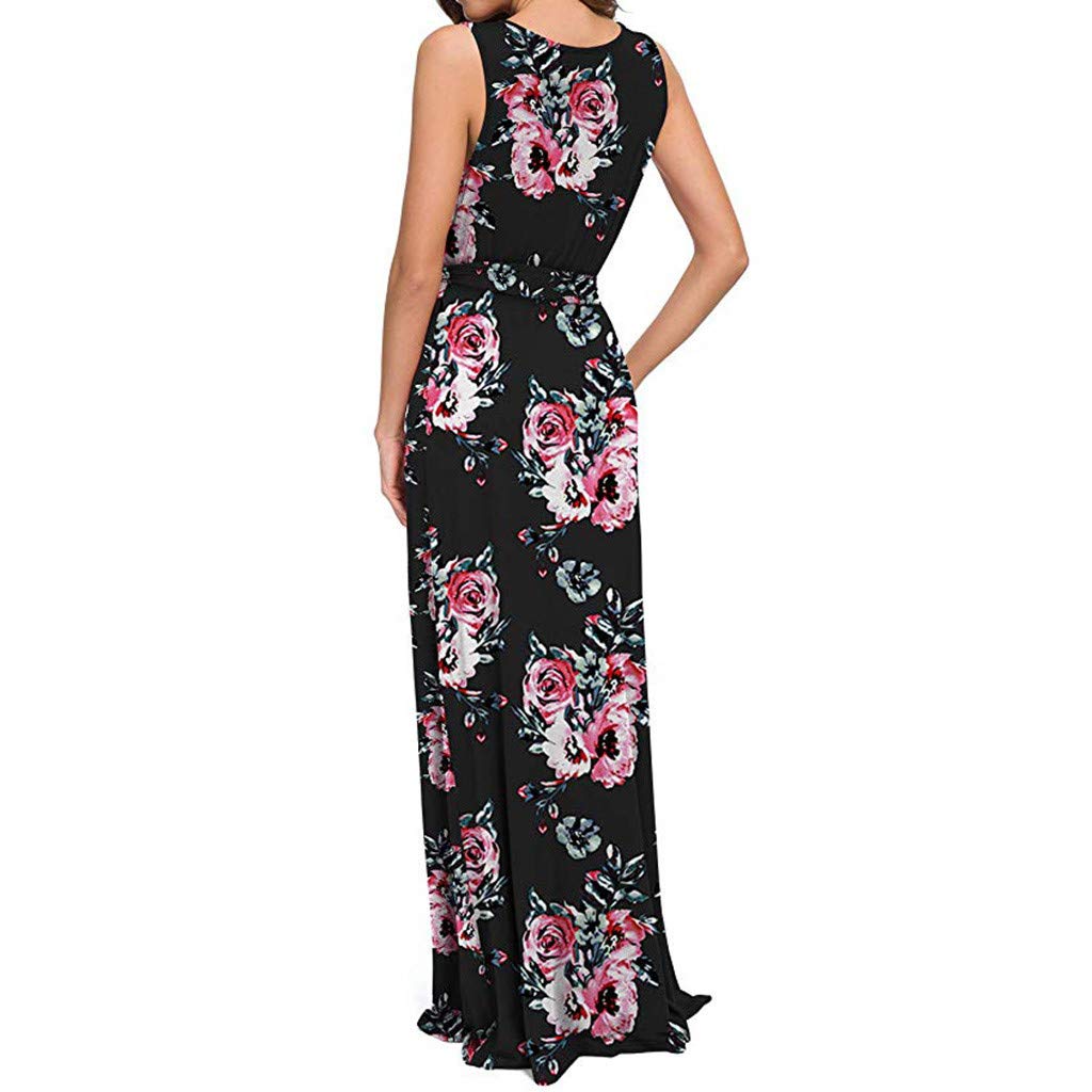 Sleeveless Women Floral Maxi Dress