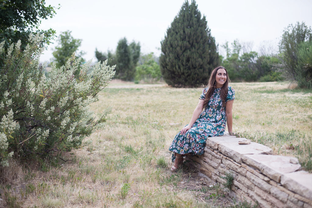 Mira Smoked Floral Midi Dress