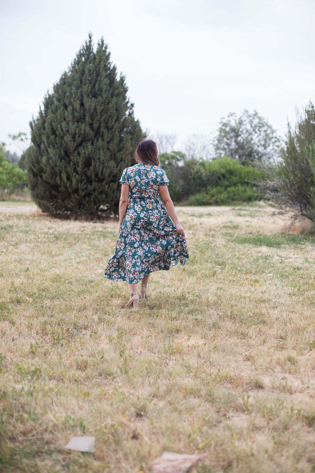 Mira Smoked Floral Midi Dress