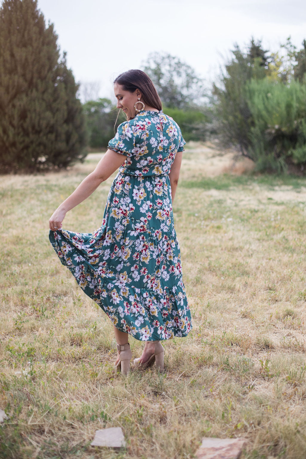 Mira Smoked Floral Midi Dress