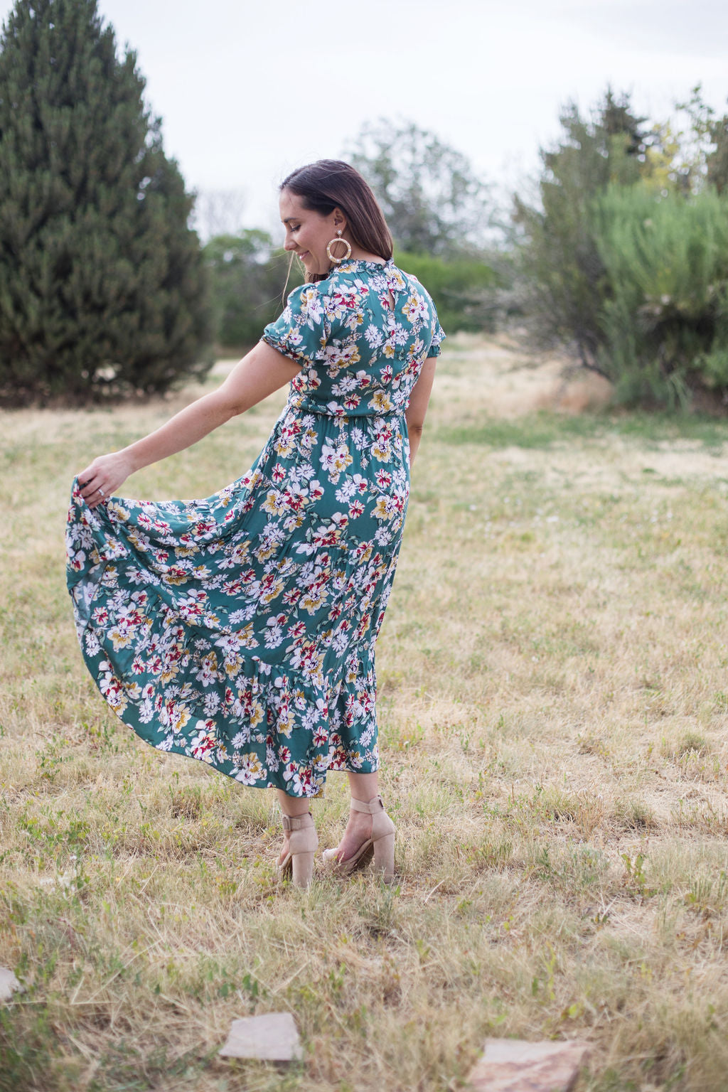 Mira Smoked Floral Midi Dress