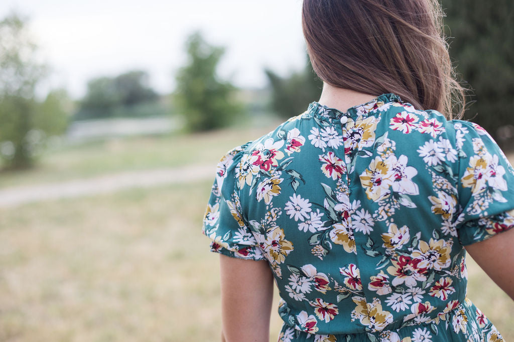 Mira Smoked Floral Midi Dress