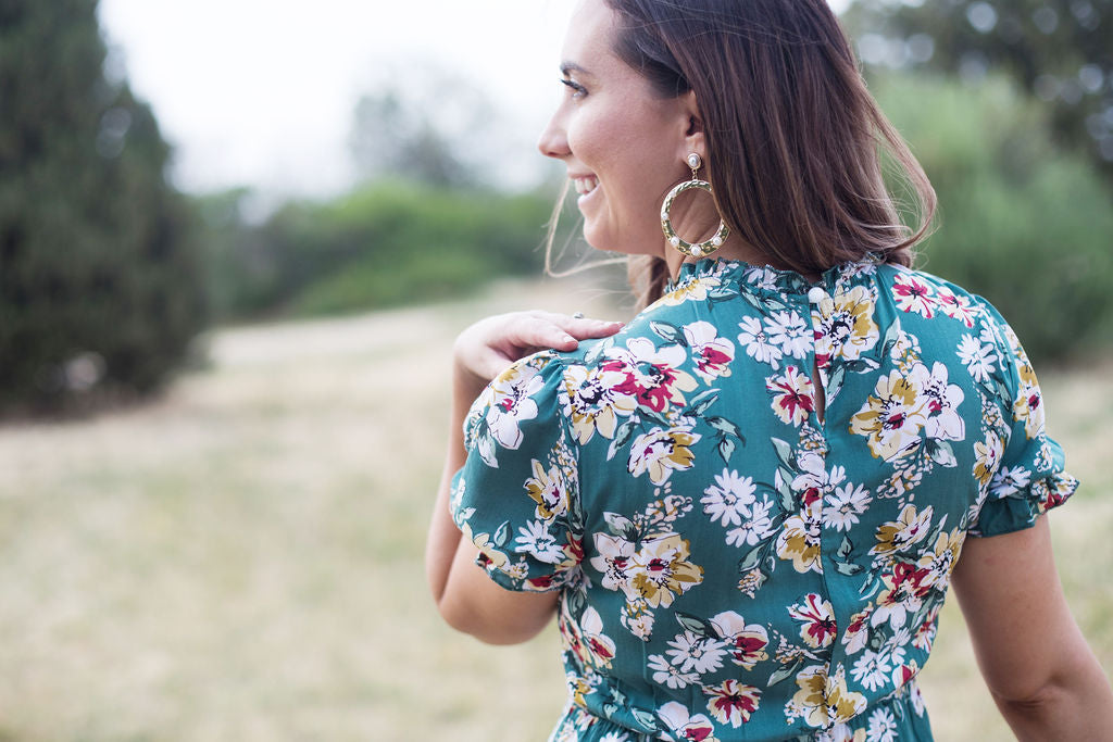 Mira Smoked Floral Midi Dress