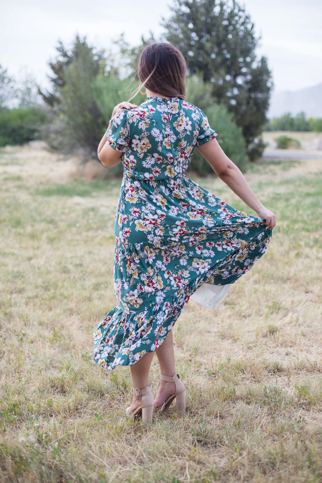 Mira Smoked Floral Midi Dress