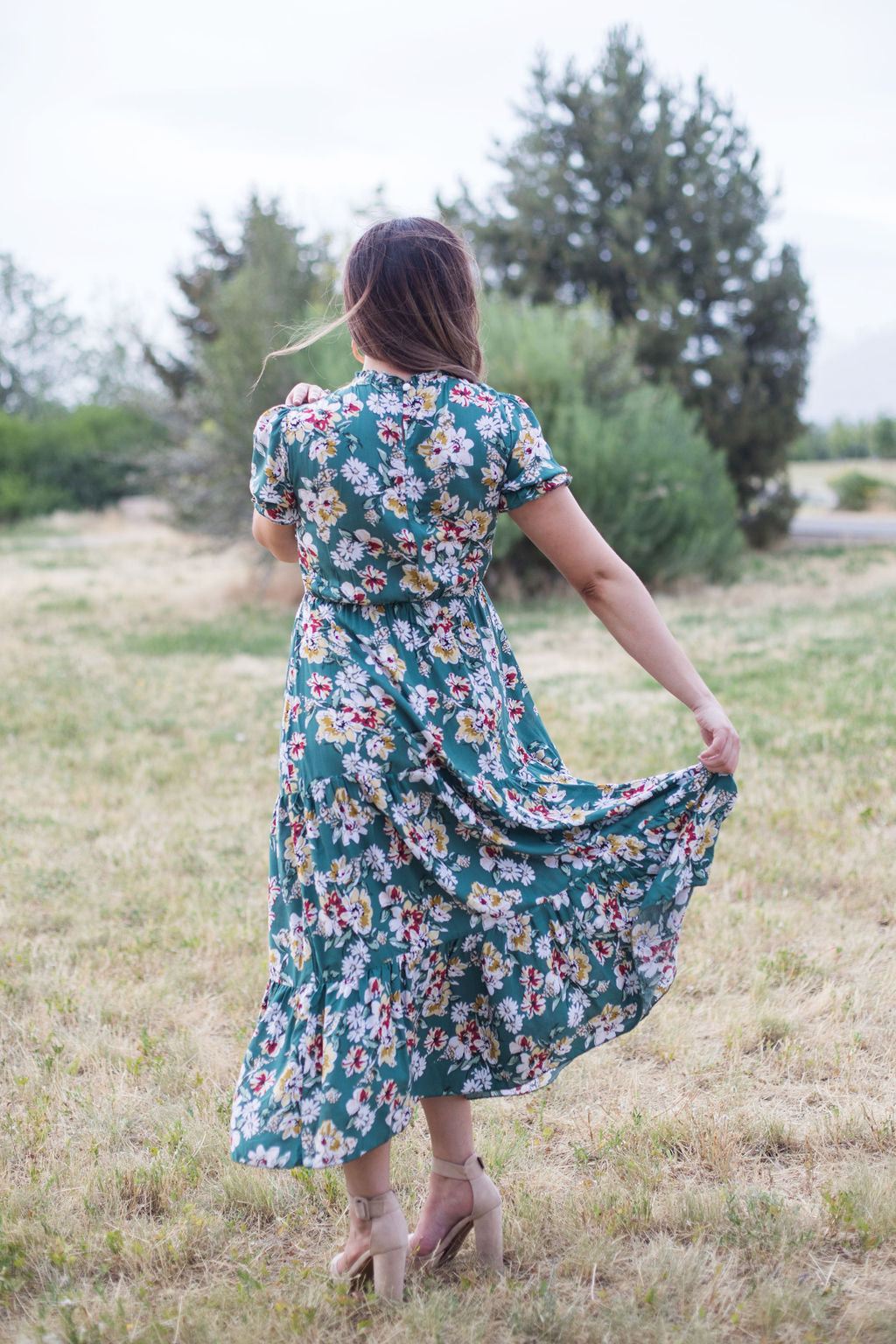 Mira Smoked Floral Midi Dress