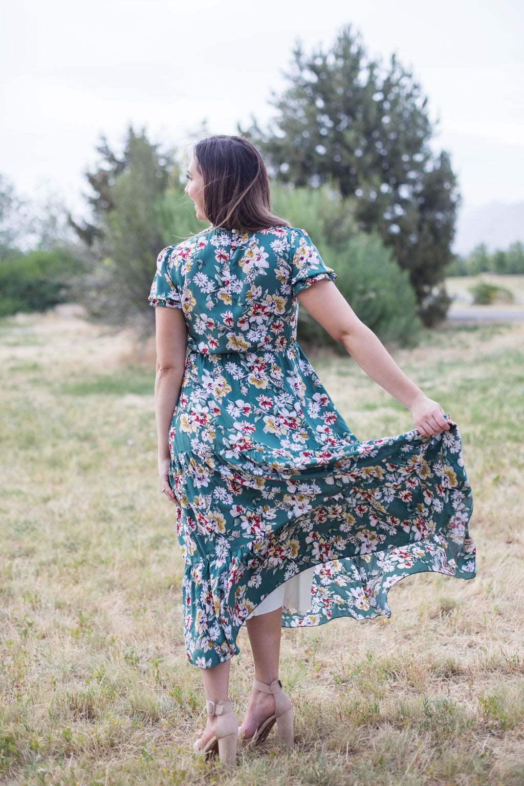 Mira Smoked Floral Midi Dress