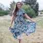Mira Smoked Floral Midi Dress