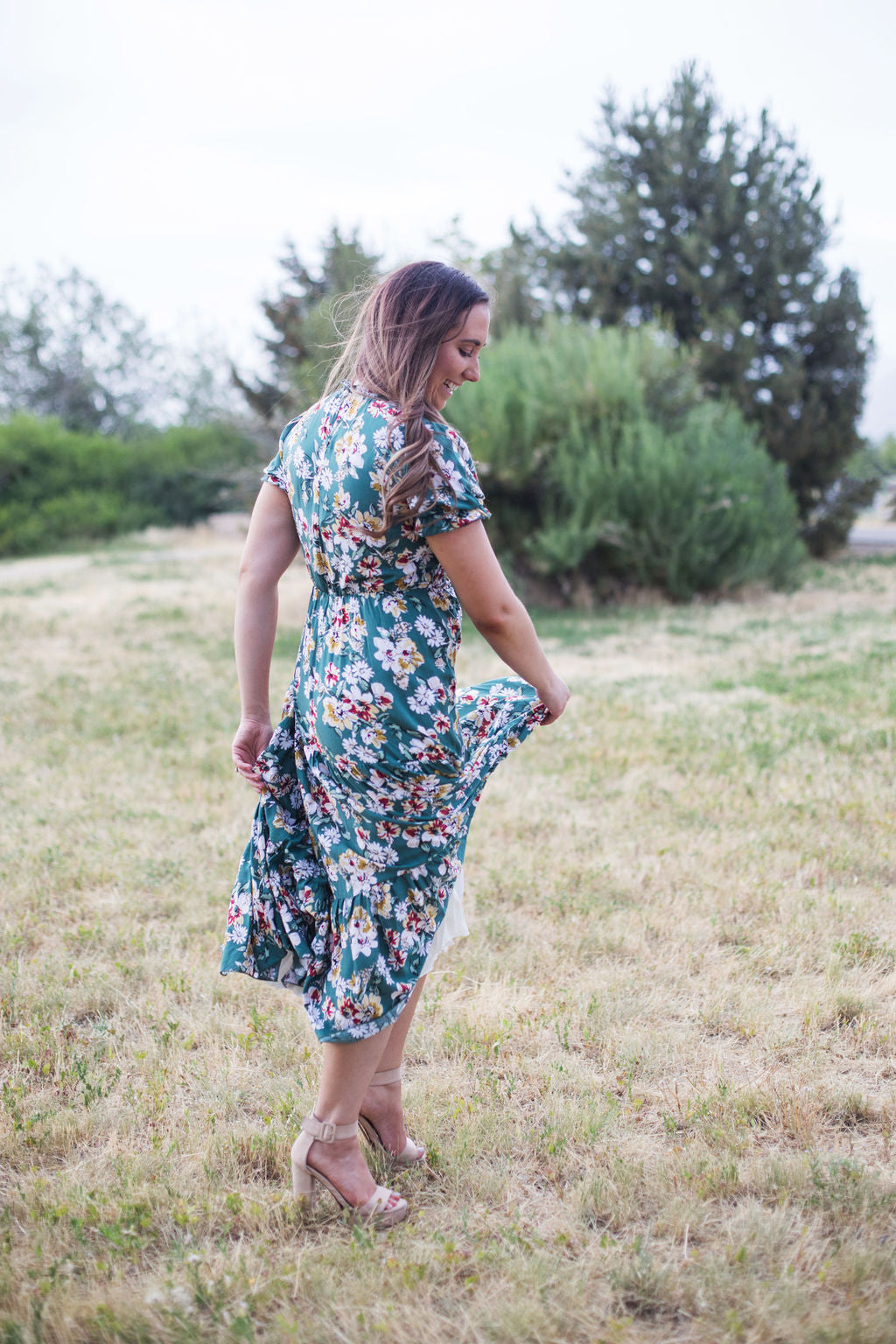 Mira Smoked Floral Midi Dress