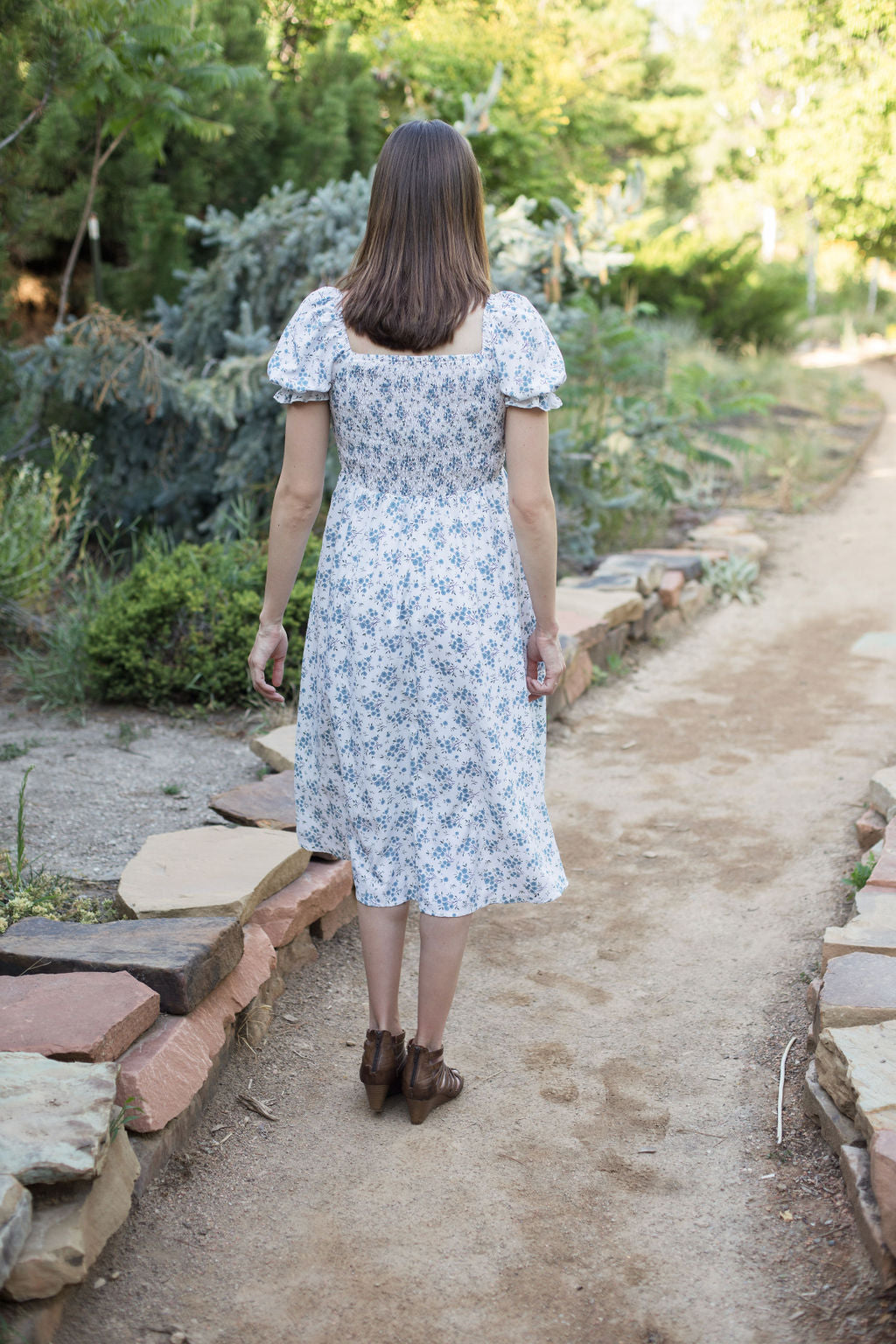 Ella Midi Blue Floral Dress