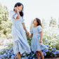 Nadine Jacquard Blue Cotton Dress