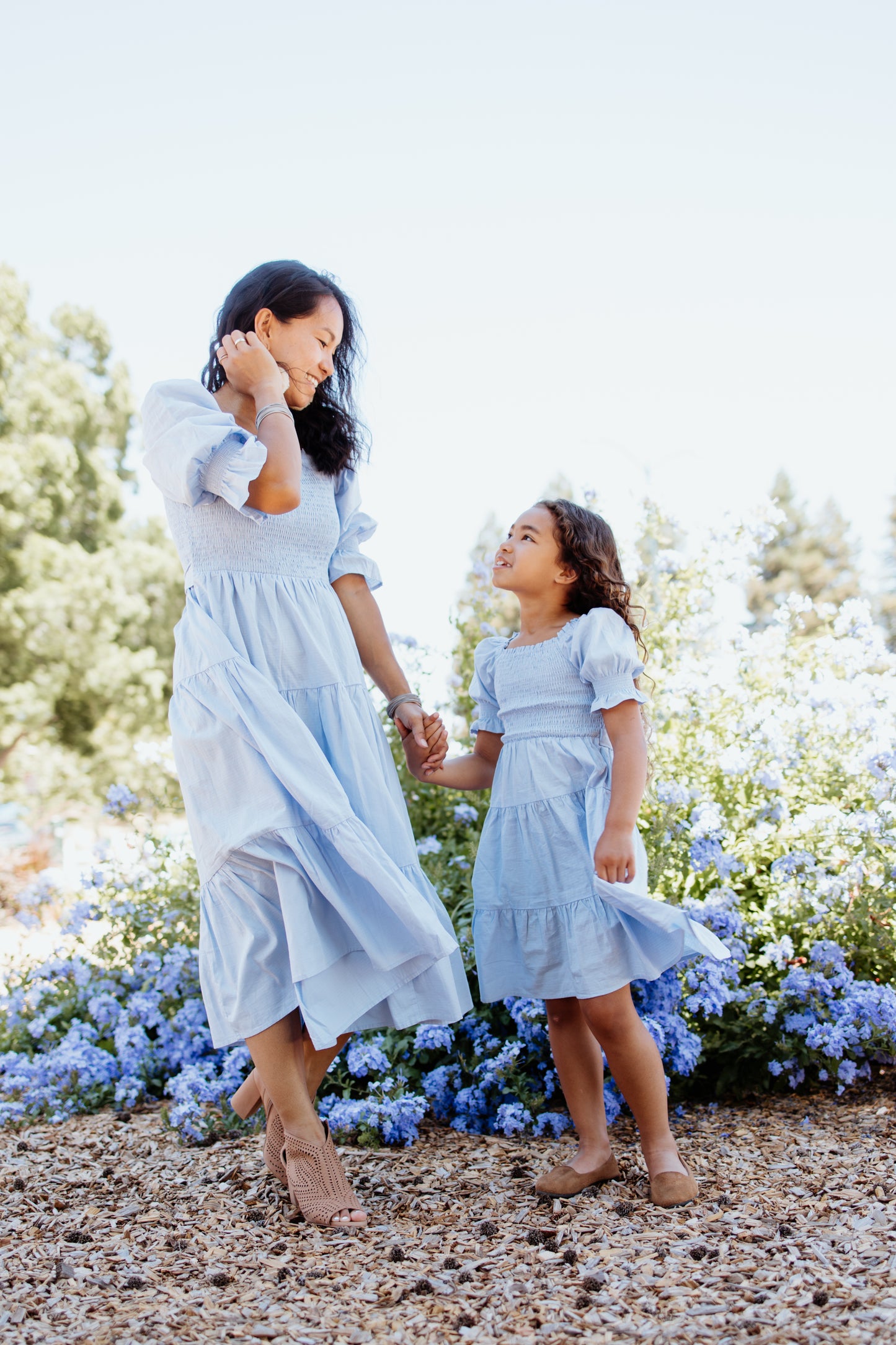 Nadine Jacquard Blue Cotton Dress