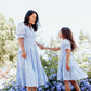Nadine Jacquard Blue Cotton Dress