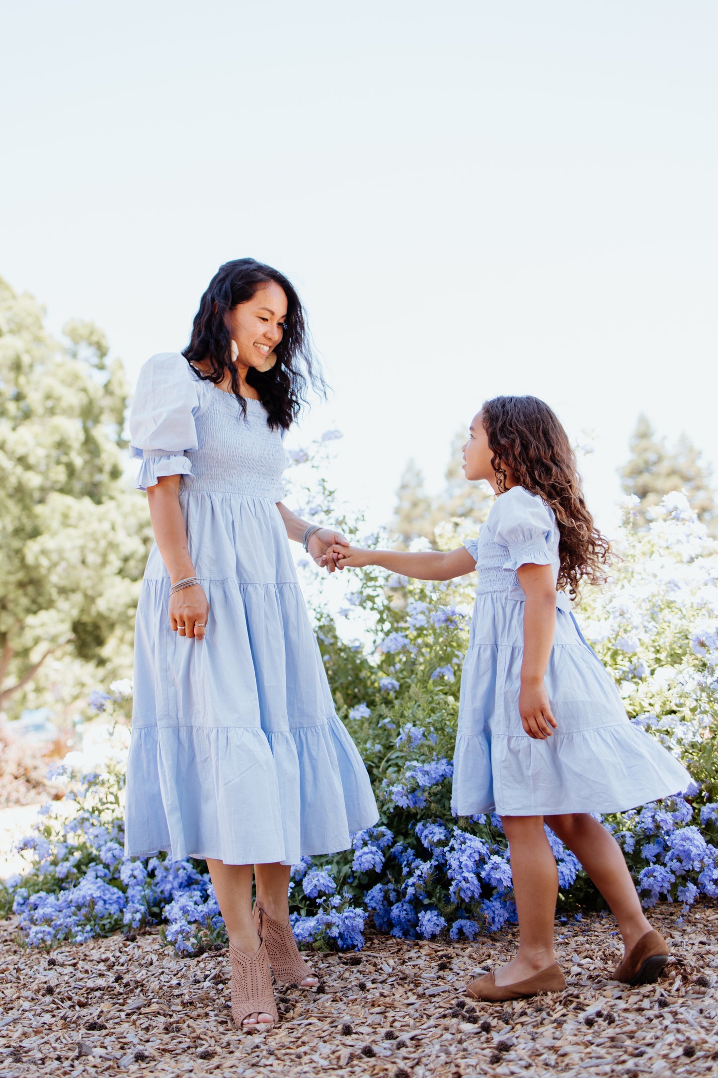 Nadine Jacquard Blue Cotton Dress