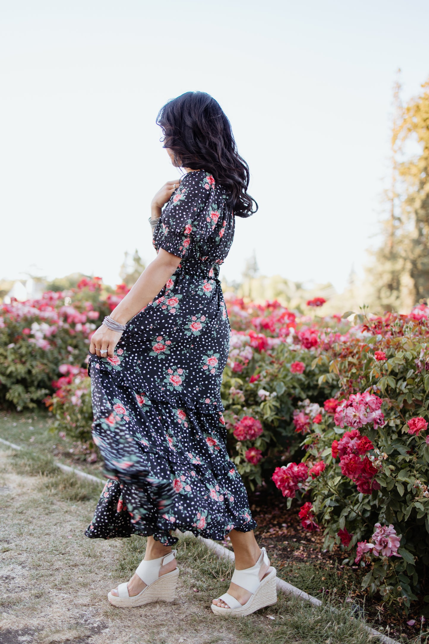 Sienna Black Floral  Maxi Dress