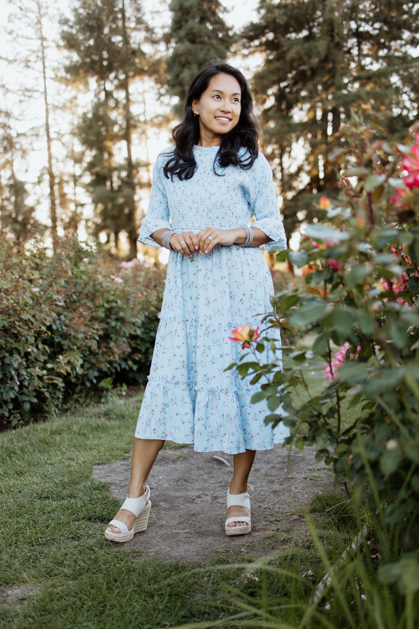 Dahlia Floral Midi  Dress