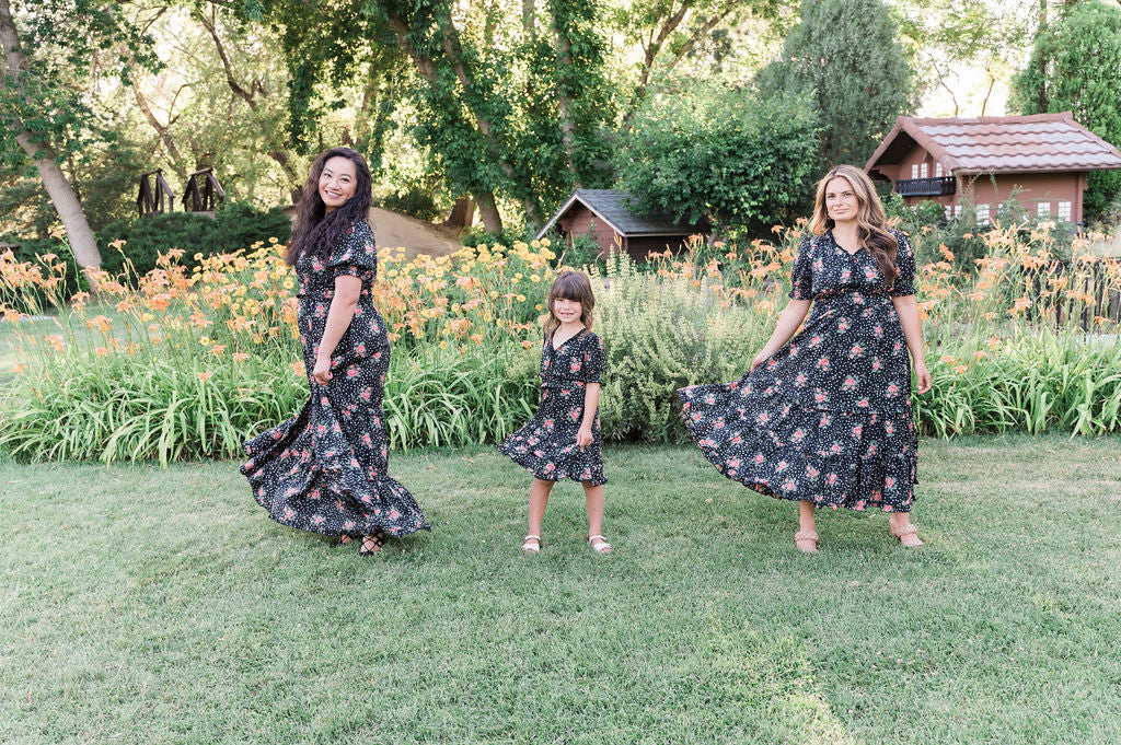 Sienna Black Floral  Maxi Dress