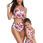 Halter Floral High Waisted Two Piece Bikini