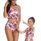 Halter Floral High Waisted Two Piece Bikini