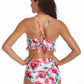 Halter Floral High Waisted Two Piece Bikini