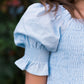 Nadine Jacquard Blue Cotton Dress