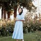 Nadine Jacquard Blue Cotton Dress