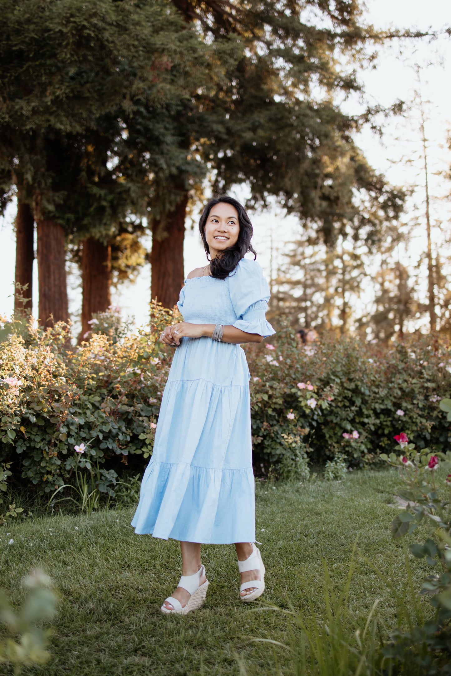 Nadine Jacquard Blue Cotton Dress