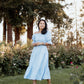 Nadine Jacquard Blue Cotton Dress