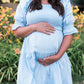 Nadine Jacquard Blue Cotton Dress