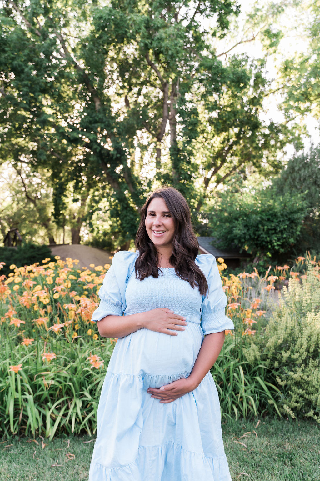 Nadine Jacquard Blue Cotton Dress