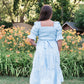 Nadine Jacquard Blue Cotton Dress