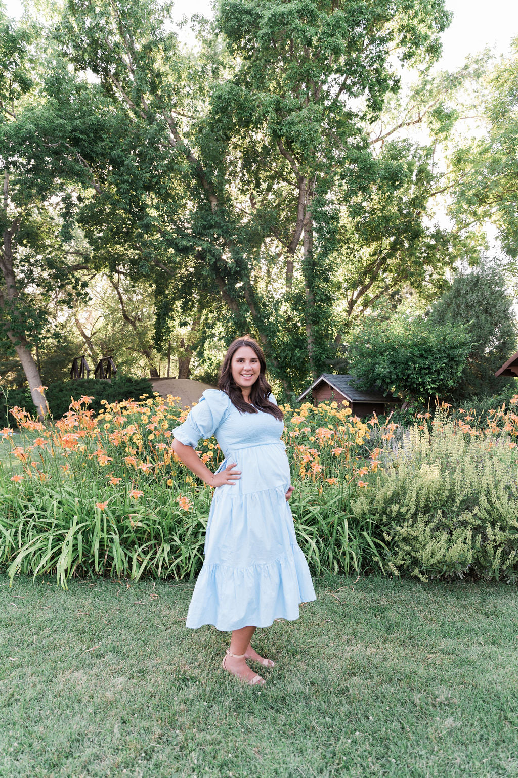 Nadine Jacquard Blue Cotton Dress